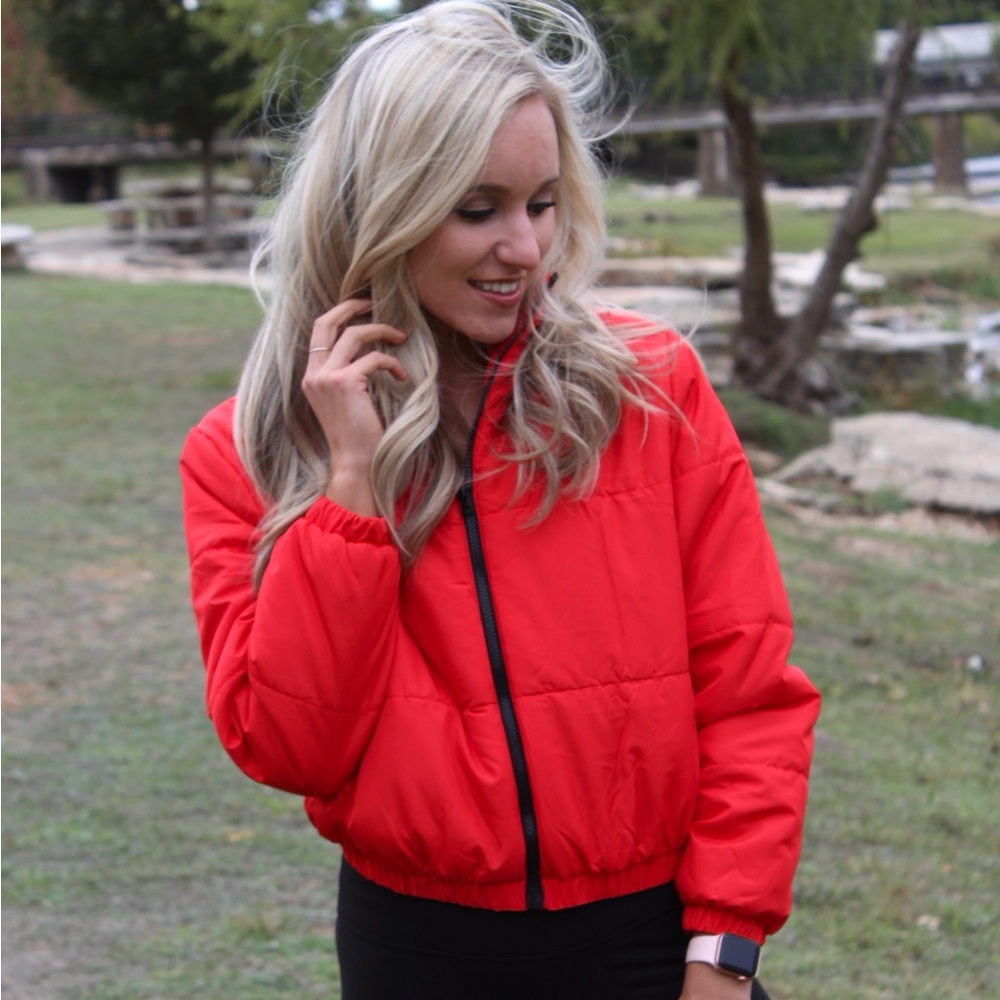 Wild Fable Vibrant Red Puffer Jacket Size XS ✨♥️ - Picture 5 of 11